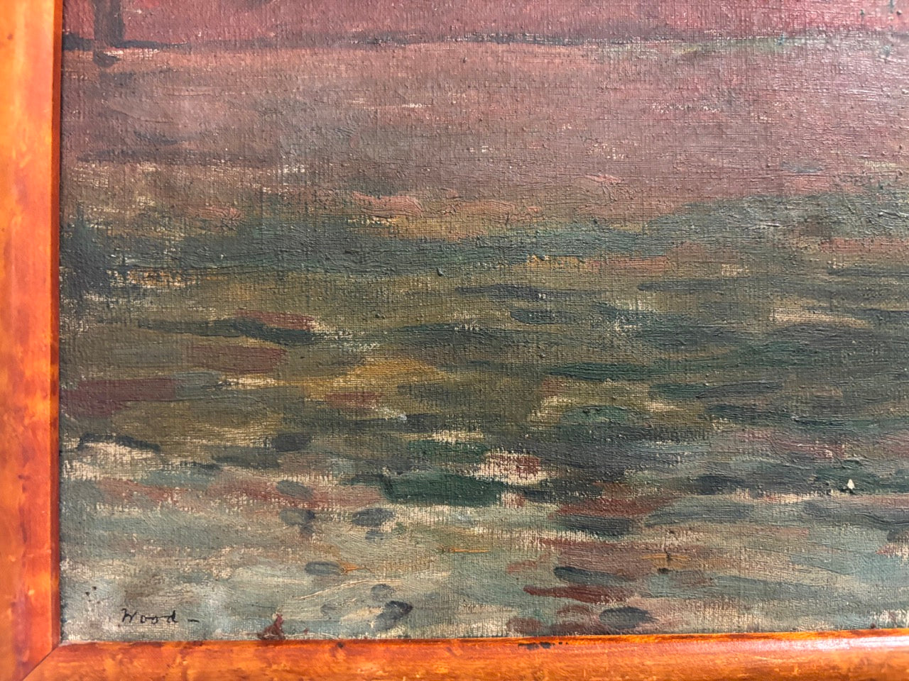 Oil painting of the tall ship Balclutha in San Francisco Bay, signed "Wood", signed