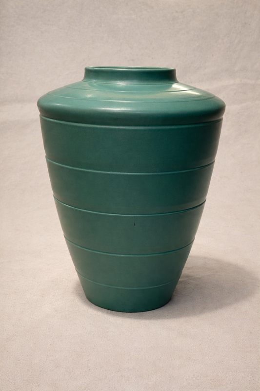 Keith Murray for Wedgwood Green Ceramic Vase, England, 1930
