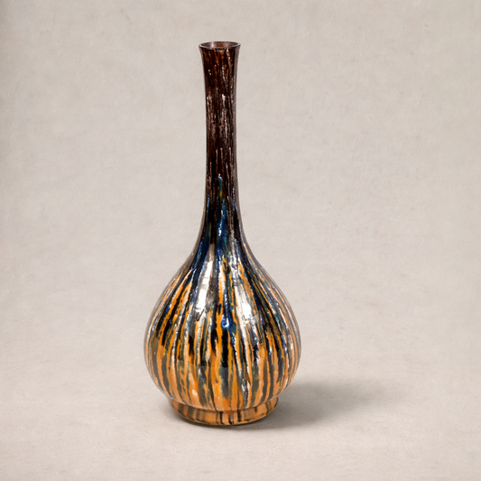 English Drip-Glaze Vase with Tapered Neck
