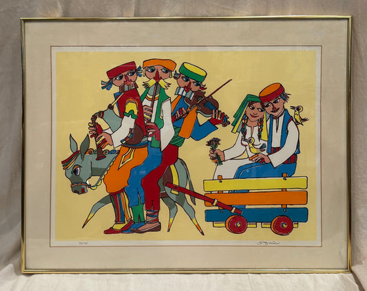 "Bride, Groom, & Wedding Musicians" - Limited Edition Print by Jovan Obican